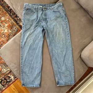 Carhartt Relaxed Fit Straight Leg Jeans Men's 42x30 Blue B460-LVB - Distressed